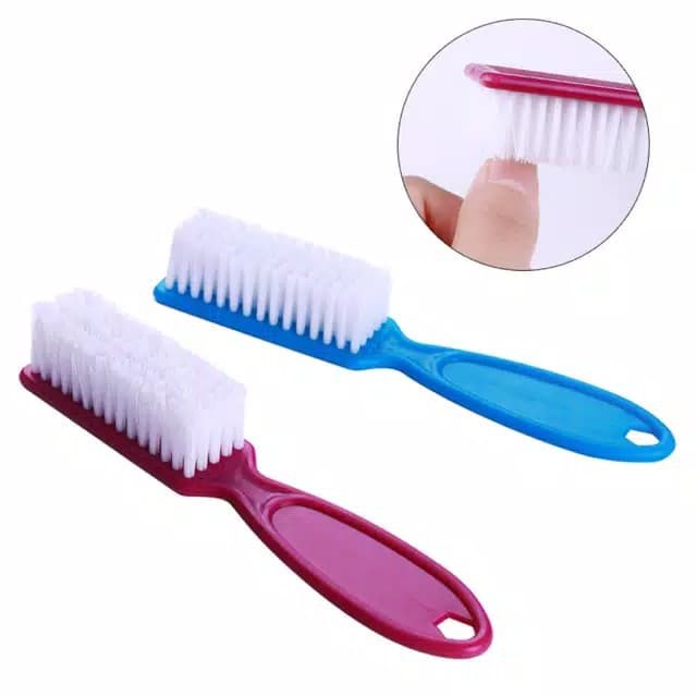 Sikat brush manicure pedicure dust brush sikat kuku pink persegi