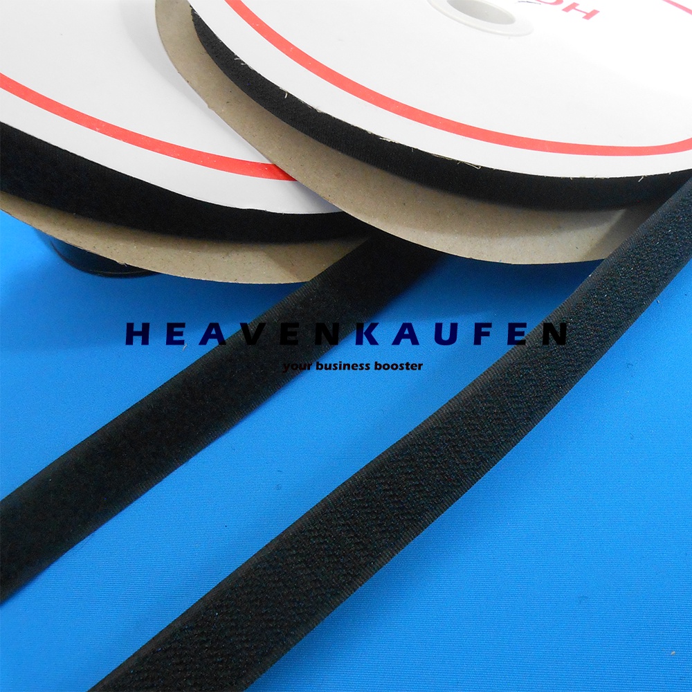 Velcro Velcrow Kretekan Prepetan Perekat Hook &amp; Loop Lebar 2 cm Warna Hitam Per Meter