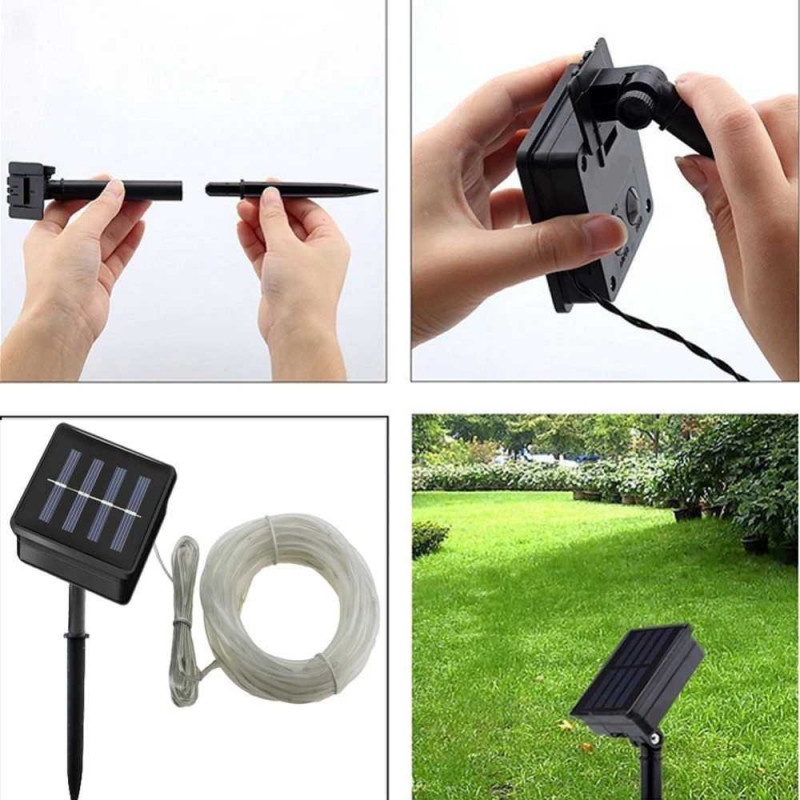 Lampu Solar Hias String 100LED 12M Dekorasi Taman 600mAh Waterproof