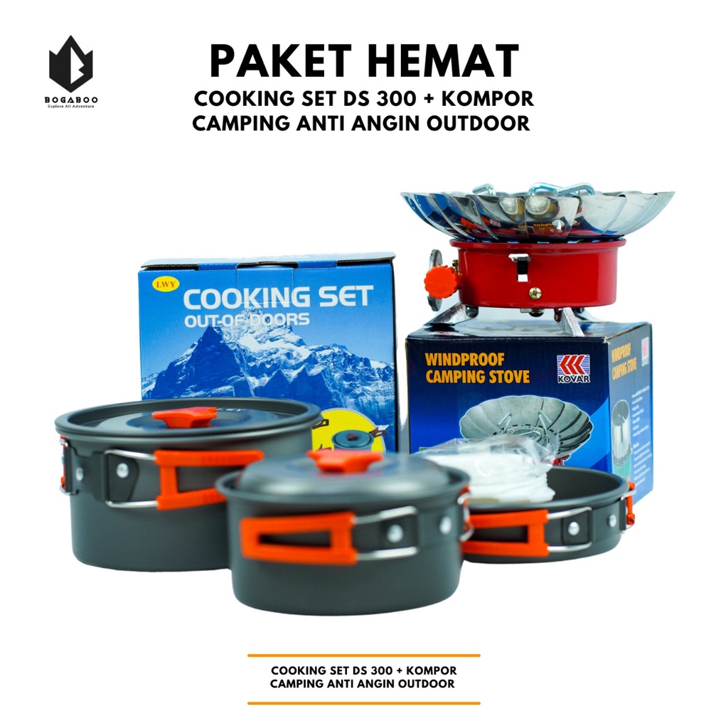 Paket Hemat Cooking Set DS 300 + Kompor Mawar - Paket Nesting Set