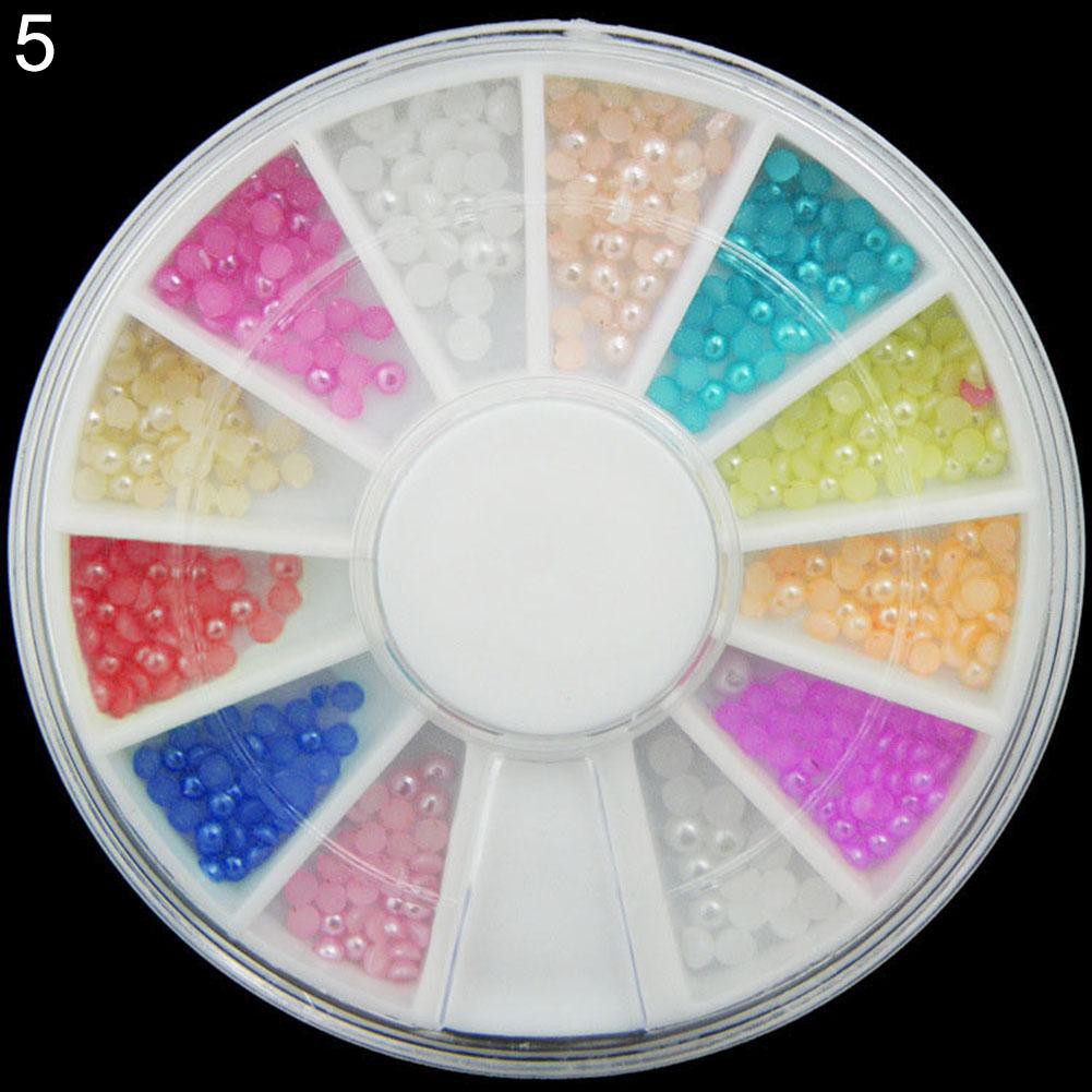 [Bayar Di Tempat] Colorful Shiny Nail Art Dekorasi Wheel Colorful Star DIY Manicure Aksesori