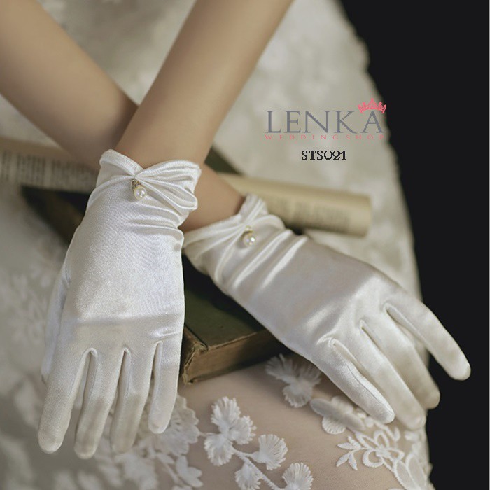 [MODEL BARU] SARUNG TANGAN PENDEK AKSESORIS WEDDING PENGANTIN GLOVE PUTIH STS021