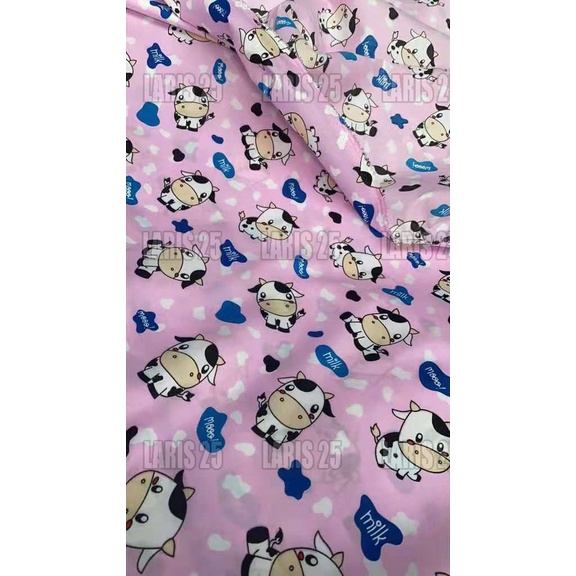 TERMURAH BAHAN KAIN TERLARIS KATUN MIKROTEX MOTIF SAPI UTK SPREI GORDEN PIYAMA PER 0,5M DAN 1M