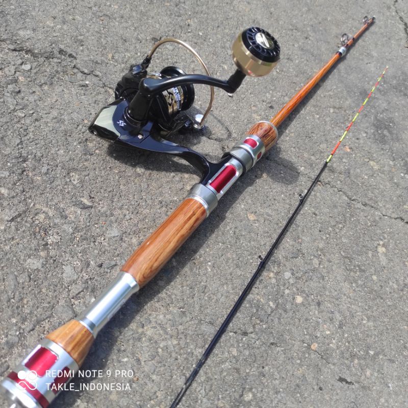 satu set pancing udang pancing wader ikan tombro sangat lentur bahan carbon titanium