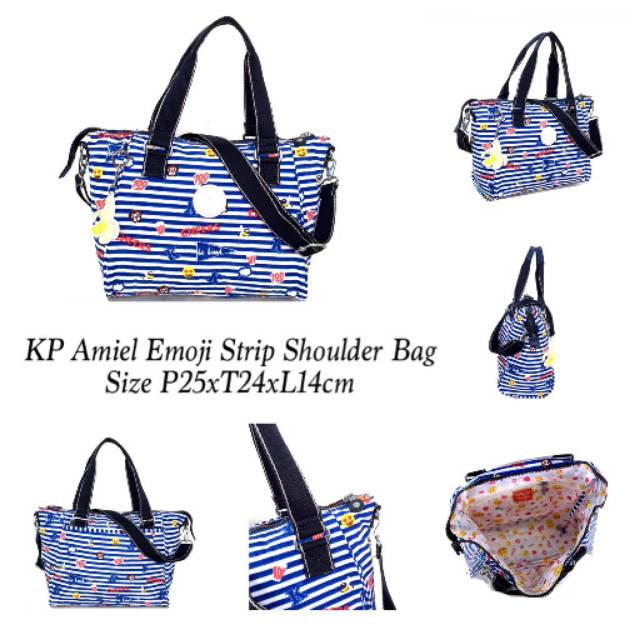 Kipling Amiel Emoji Strip Shoulder Bag