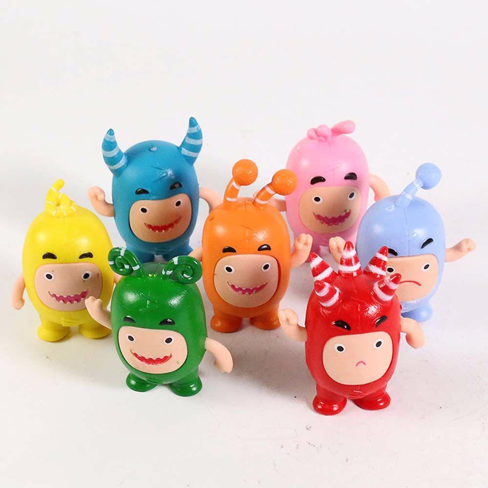 Needway Oddbods Mainan Hadiah 7pcs /set Kawaii Fuse Model Koleksi Pogo Dekstop Dekorasi Boneka Anime Licin