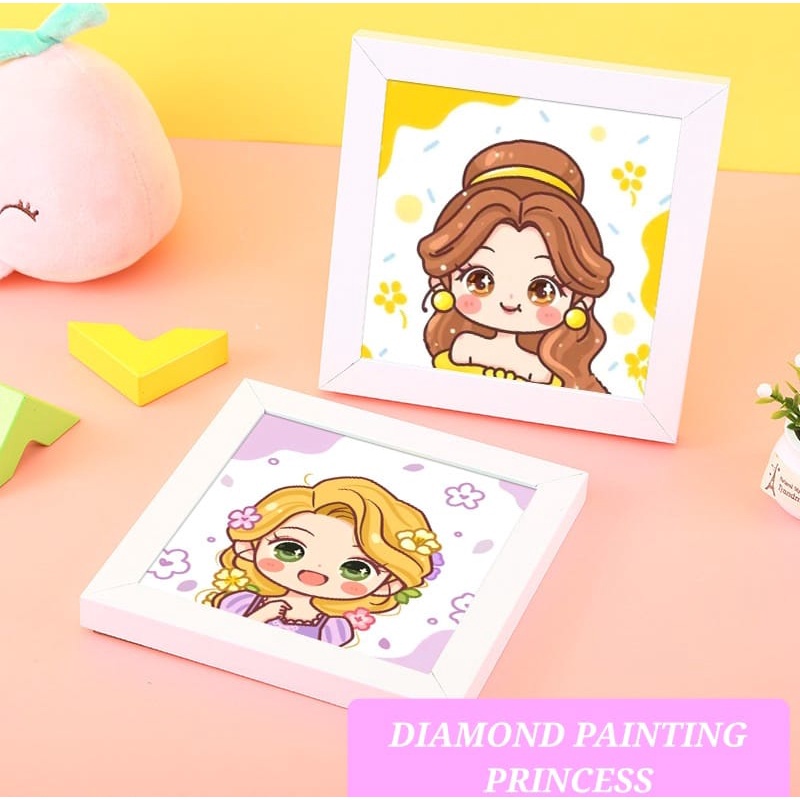 5D DIAMOND PAINTING PRINCESS CRYSTAL + FRAME MAINAN EDUKASI MOTORIK MONTESORI ANAK KRISTAL KERAJINAN KETERAMPILAN ANAK