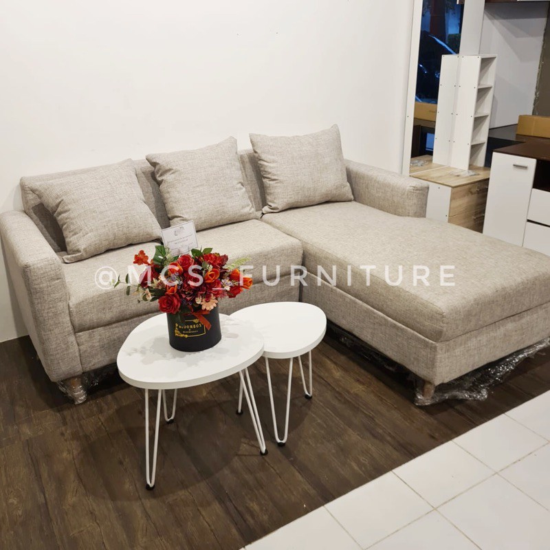 (BISA CUSTOM) Sofa L Minimalis Retro (bisa custom warna dan ukuran) - Mebel MCS Furniture Semarang