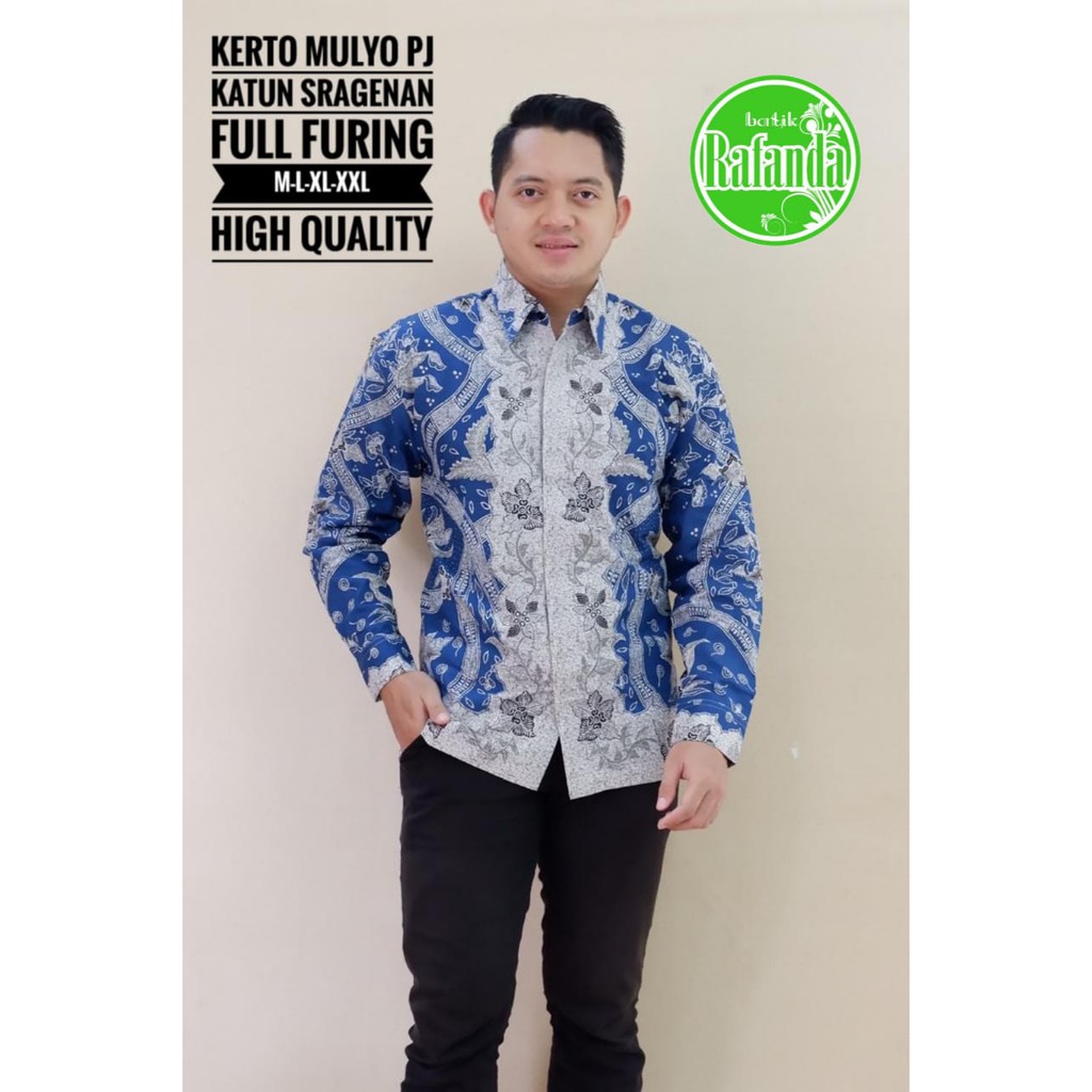 KERTO MULYO RAFANDA BATIKSOLOAMANAH KEMEJA BAJU BATIK PRIA SOLO LENGAN PENDEK PANJANG LAPIS FURING ATASAN BATIK PREMIUM MODERN KATUN HALUS ARFANA NAVY 2 WAYANG GEDE MURAI LAWASAN PARANG SINAR ADI PRAKASA PERMATA HITAM WULU SEKTI KOPI MOCA ARFANA NAVY