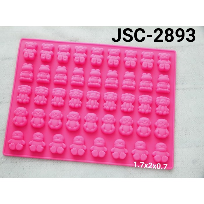 

KUE-PENGHIAS-ALAT- JSC-2893 CETAKAN SILIKON PUDDING COKLAT FONDANT GUMMY BEAR KODOK SINGA -ALAT-