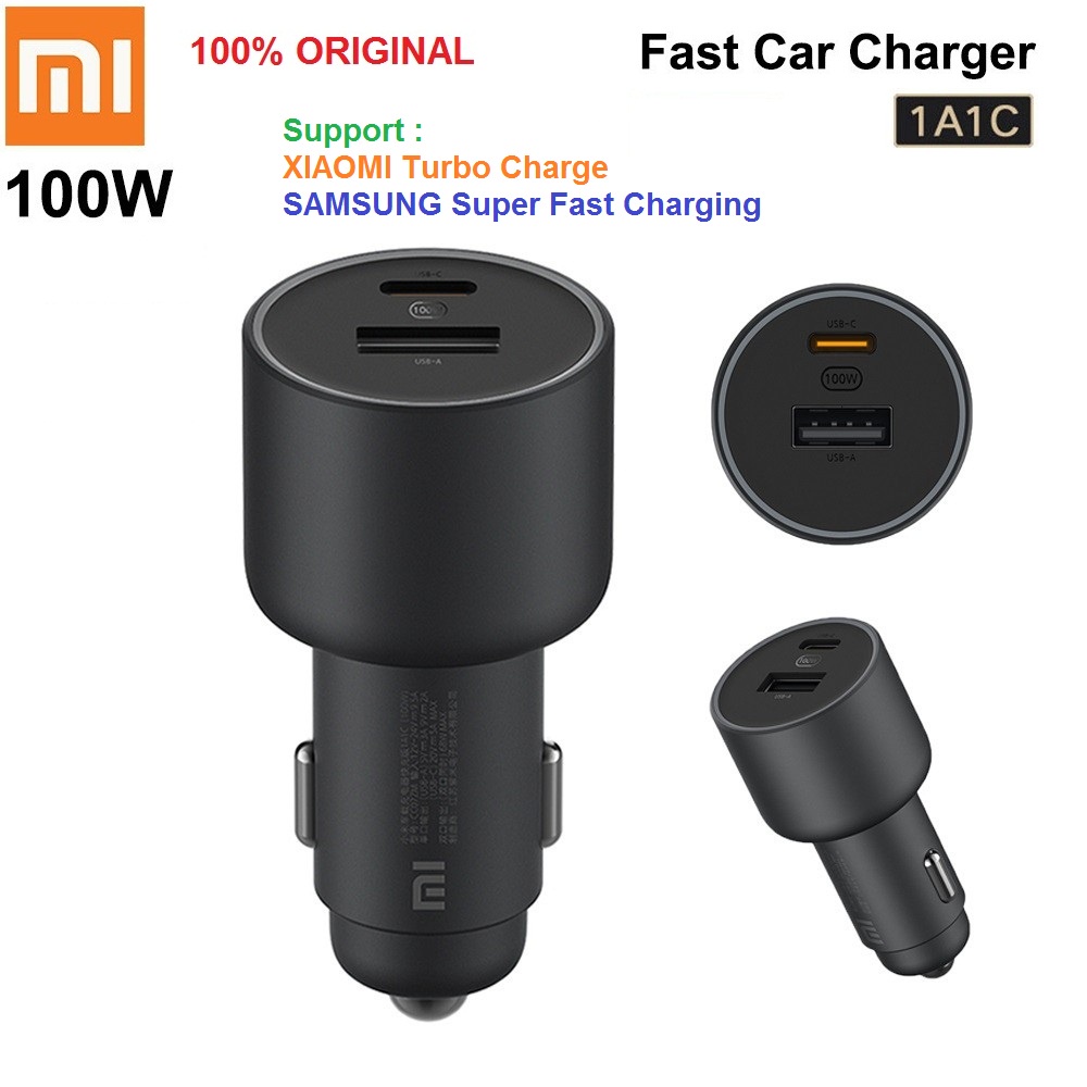 XIAOMI Car Charger 100W Super Fast Charging Original100%