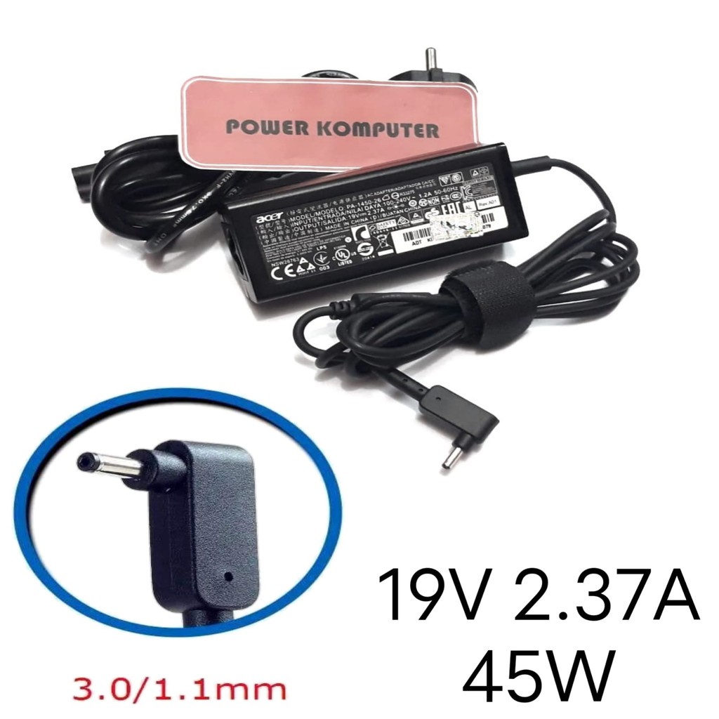 Adaptor Charger Acer Aspire S7 391 V3-371 A13-045N2A 19V 2.37A 3mm