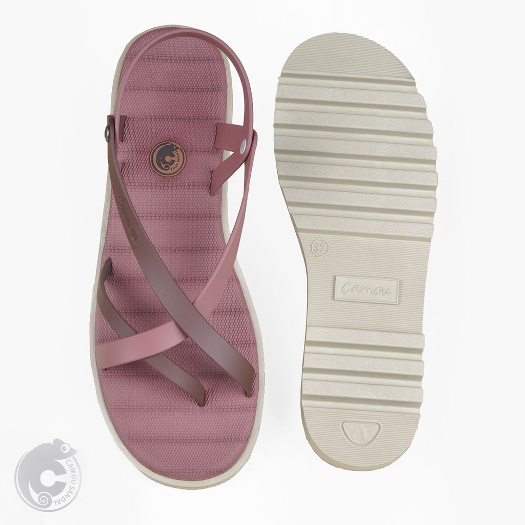 CAMOU - Liviana Grape - Sandal Tali Wanita Kasual Warna Ungu Maroon