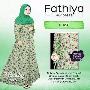 Jual Gamis Spandek Lycra Jumbo Motif Bunga Resleting Depan Berkualitas