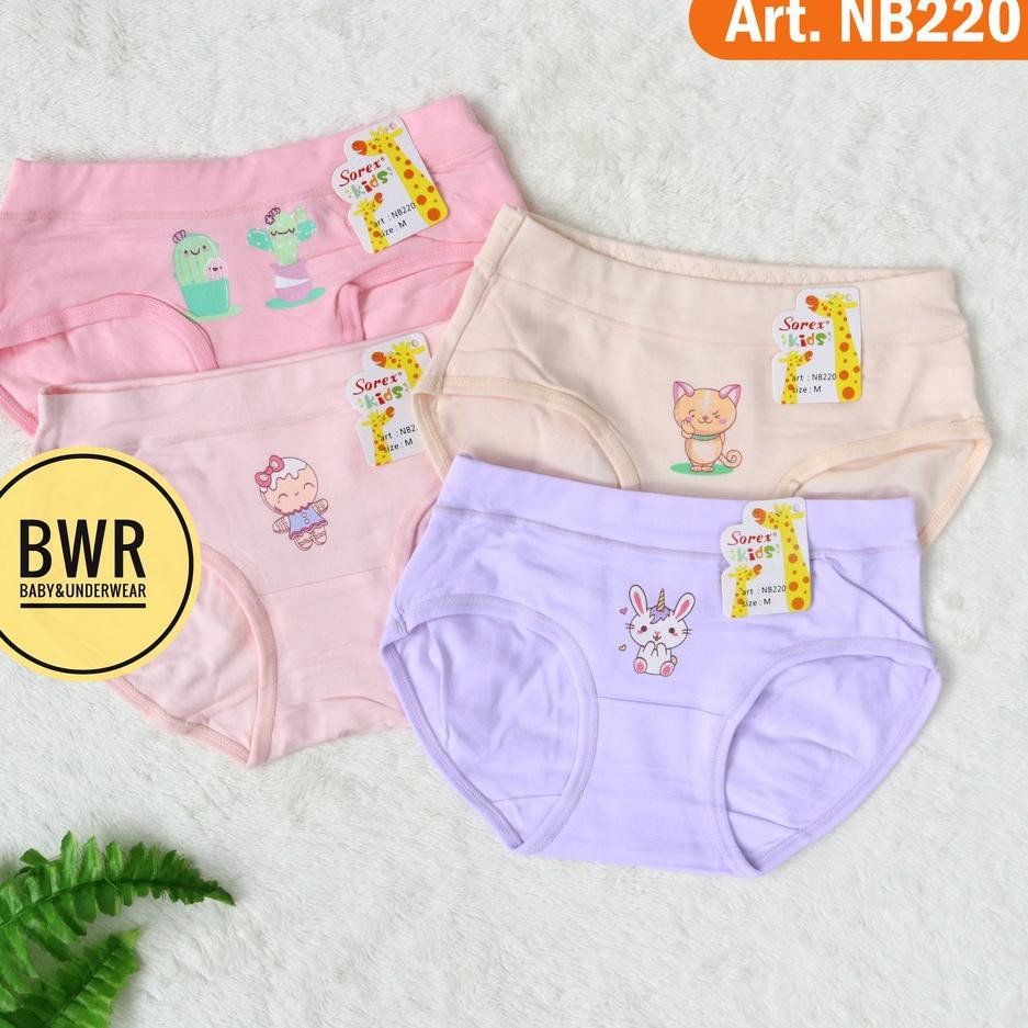 8.8 MALL Sorex Kids NB 220 | Celana Dalam Anak Perempuan Sorex Girl Super Soft NB220 - BWR