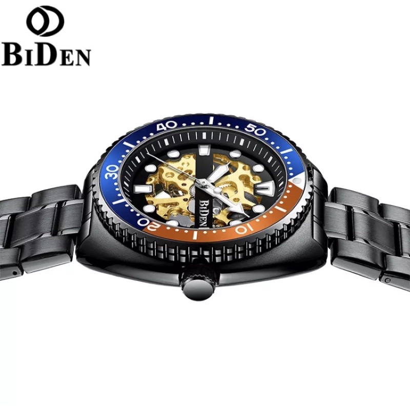 BIDEN Jam Tangan Pria Automatic Homage Turtle Ocean Black Luxury