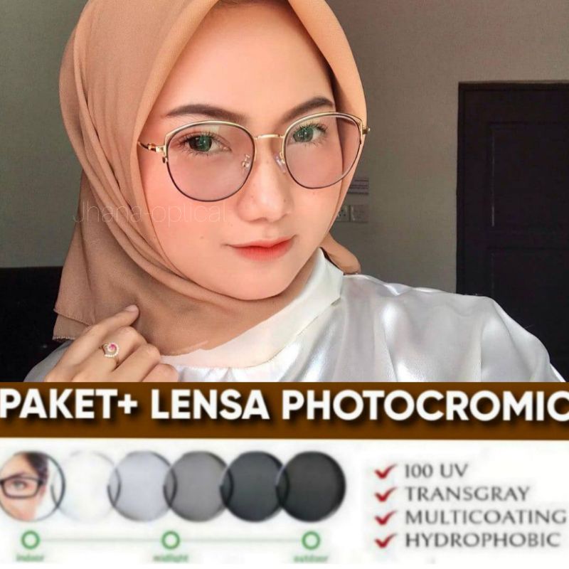 KACAMATA WANITA 1308 GRATIS LENSA MINUS PHOTOCROMIC