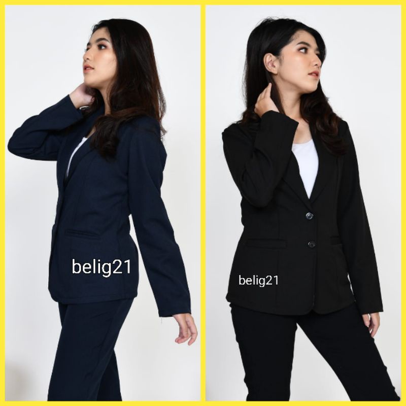 Blazer Hitam Kerja Kantor Formal Wanita Jas Wanita Hitam