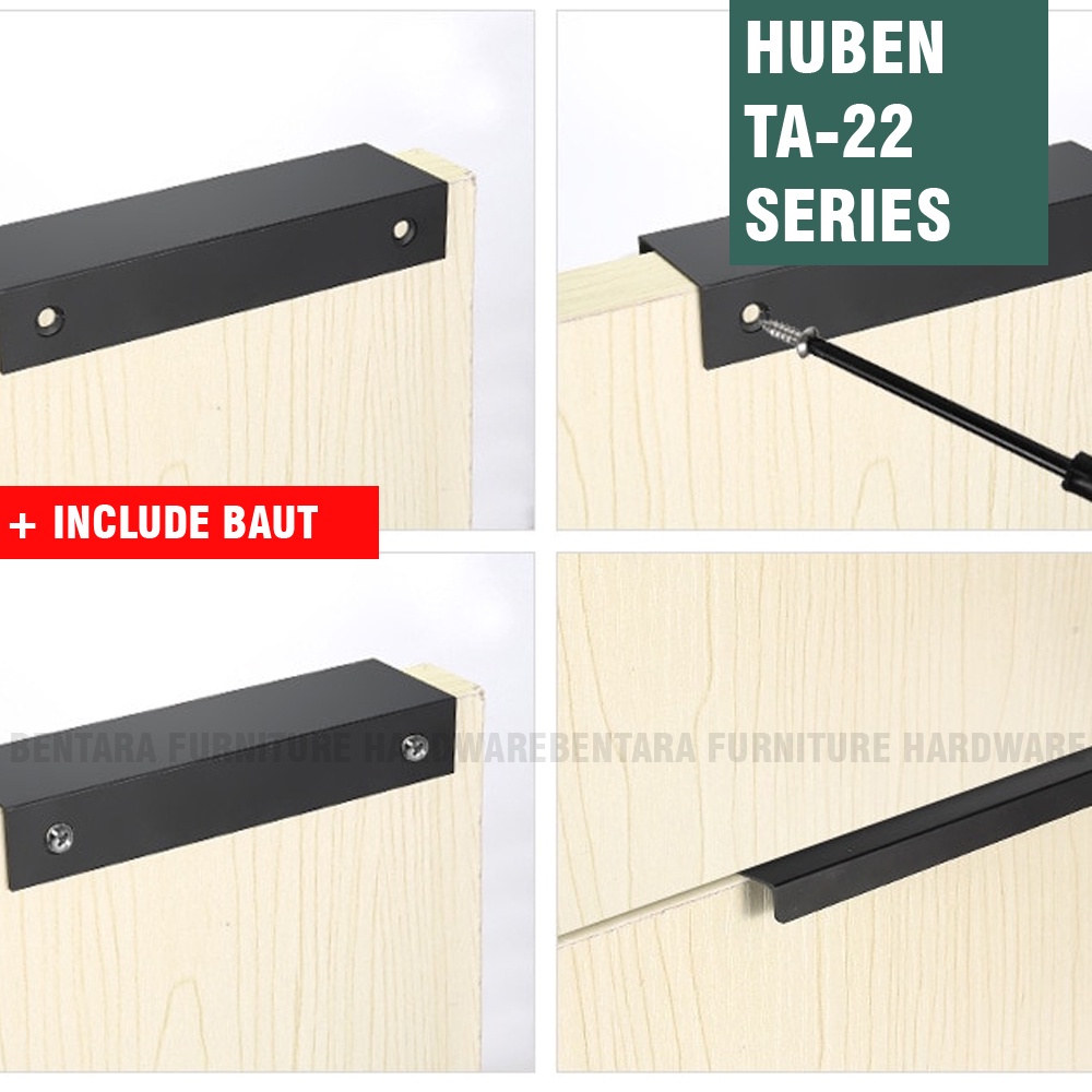 HUBEN TA-22 128MM TARIKAN ALUMINIUM MINIMALIS ULTRA THIN TIPIS GOLD BLACK EMAS HITAM 128 MM