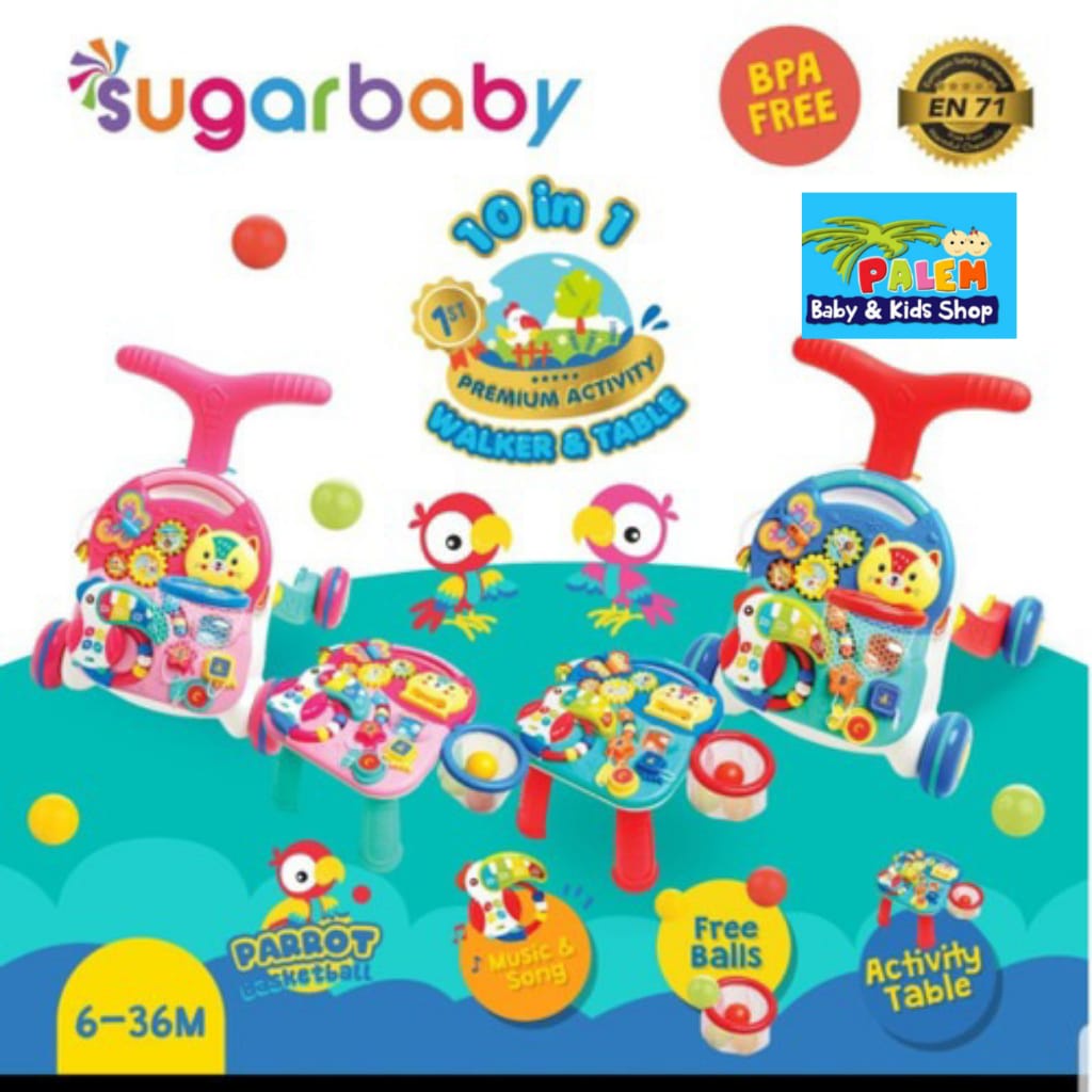 Sugar Baby 10 in 1 Walker &amp; Table Coco BasketBall