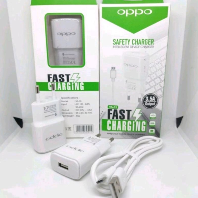 Charger Oppo VA-03 Fast Charging 3.5A Kabel Micro USB
