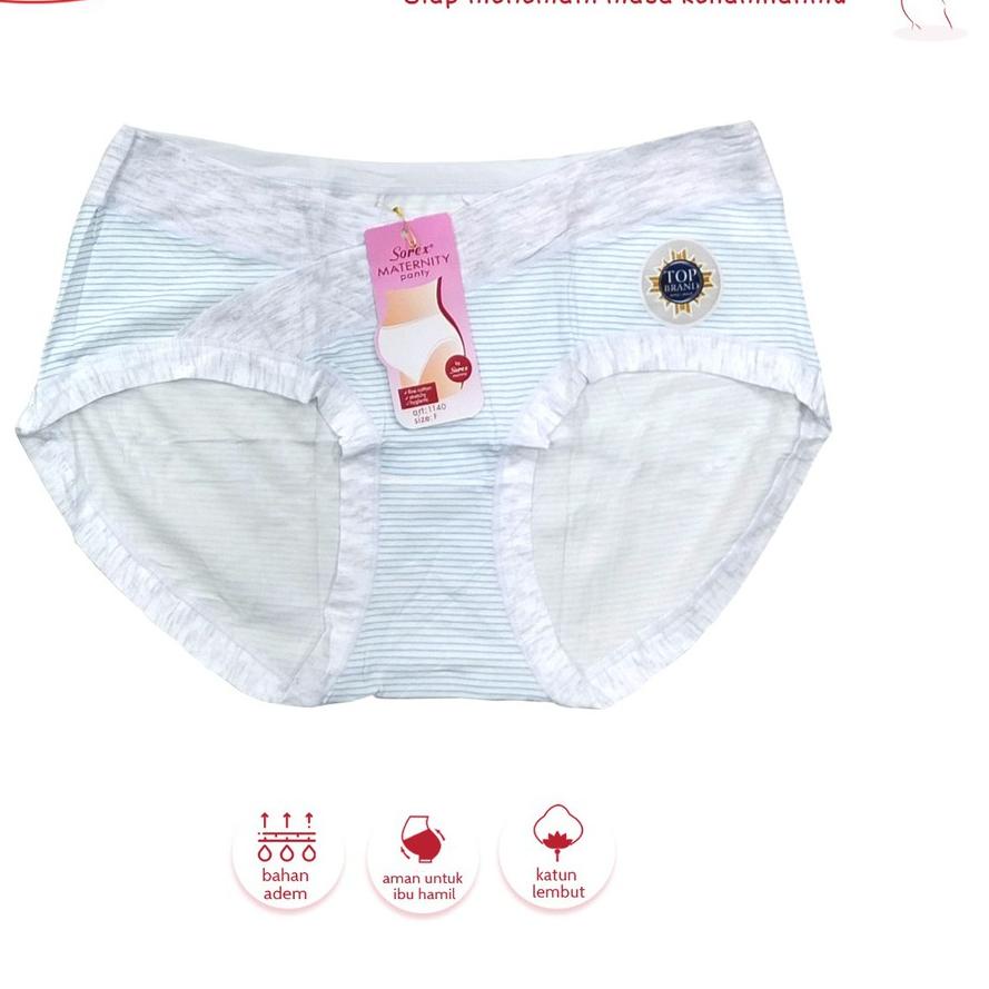 ✱ Sorex Cd Fashion Wanita Hamil Motif/Corak Garis-Garis,Maternity Panty Freesize Katun Lembut CD 114