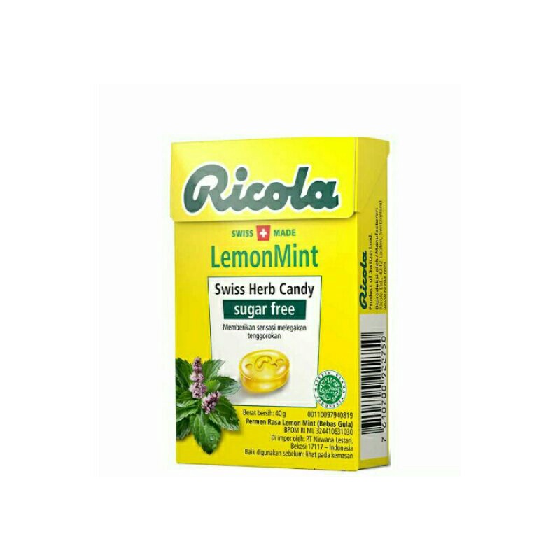 

Ricola Sugar Free Candies Lemon Mint40G