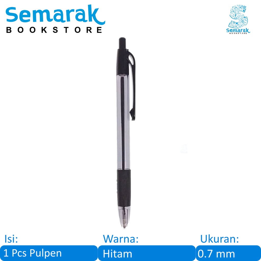 

Standard P5 Retractable Ballpoint Pen Pulpen Cetek Oil Gel Grip Karet 0.7 - Hitam