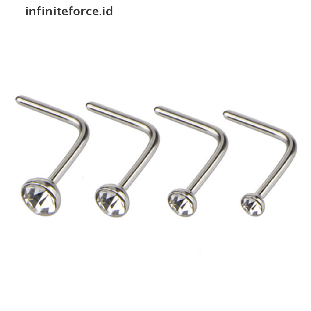 14pcs / Set Cincin Hoop Tindik Tubuh Hidung Bahan Stainless Steel