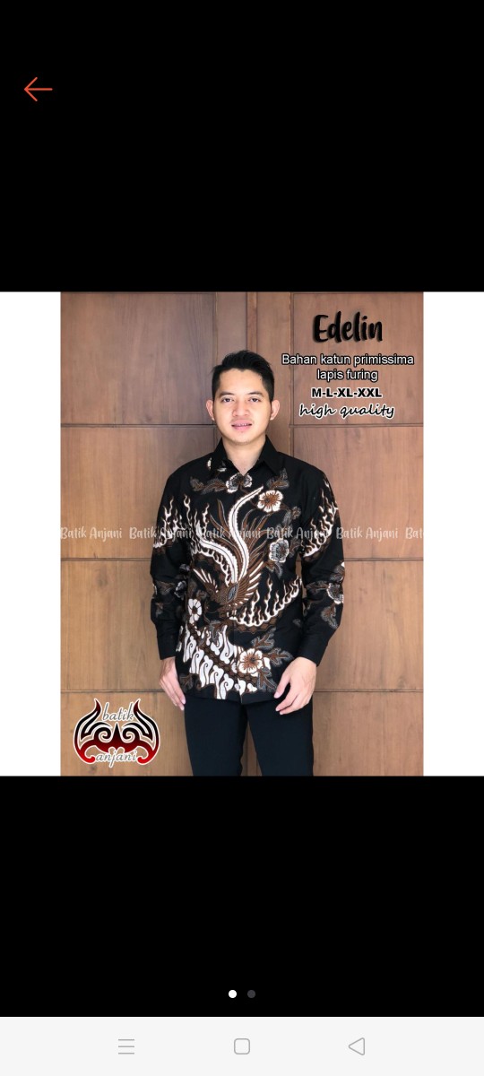 Edelin Kemeja Batik Pria Full Furing Bahan Katun Primisima