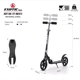 Scooter Skuter Otoped Anak hingga Dewasa EXOTIC ET-HB 512 dan HB 511 Alloy | High Quality bisa beban sampai 100kg