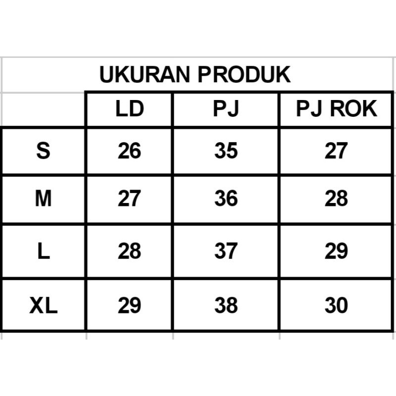 SETELAN ROK ANAK USIA 1-4 TH