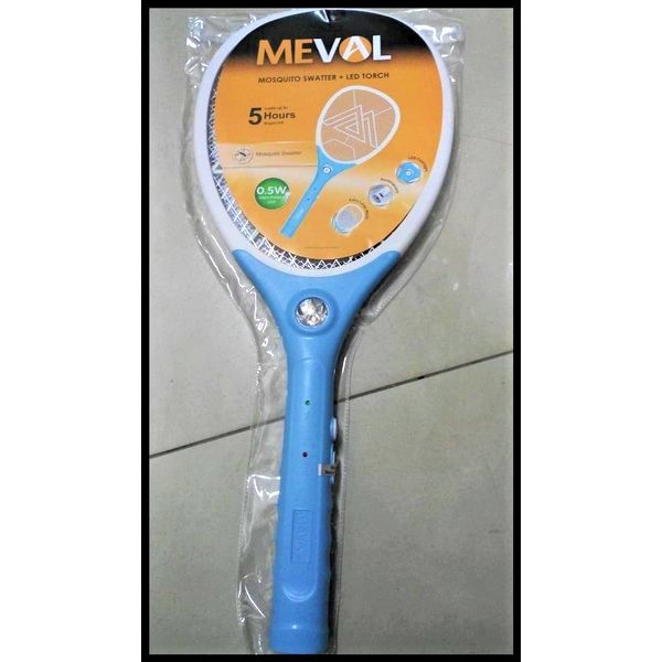 Raket Nyamuk Meval + Senter led Charge Rechargerable LED