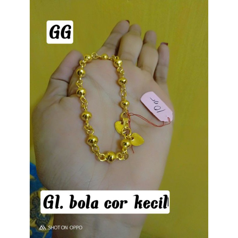 Gelang bola merica cor lapis emas 24