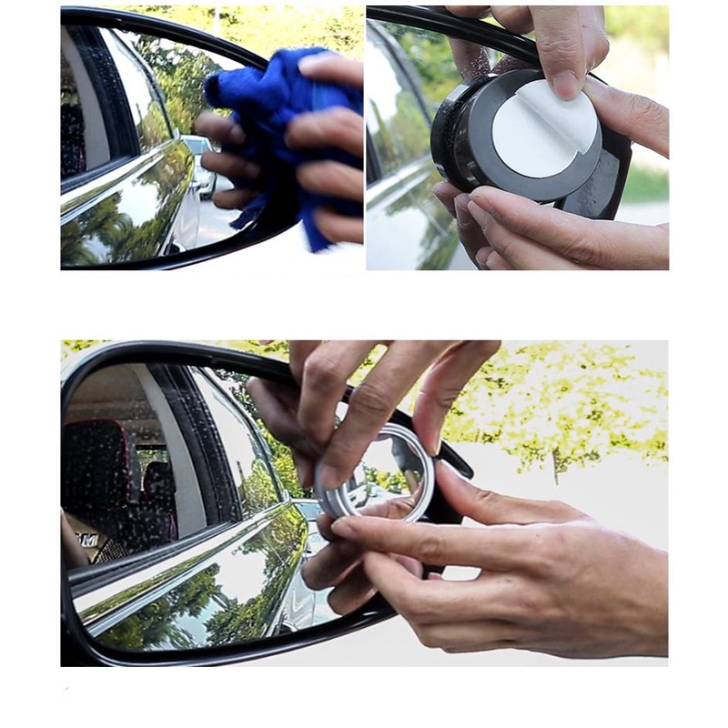2pcs Kaca Cembung Blind Spot Hd Tanpa Bingkai Sudut Lebar 360 Derajat Dapat Disesuaikan Untuk Mobil