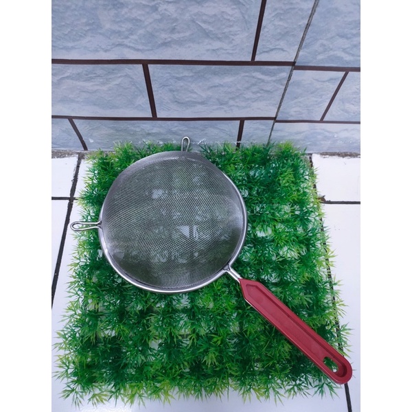 saringan teh/ jeruk gagang merah tebal/saringan ceko 14cm
