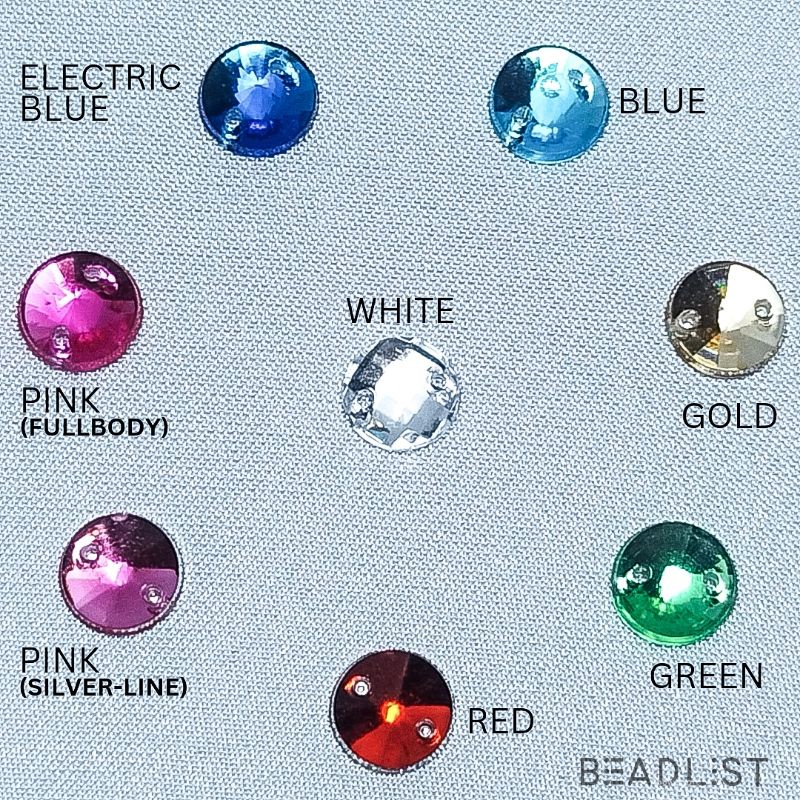 BATU KRISTAL JAHIT - BULAT RUNCING - 8mm / 25 / 100pcs