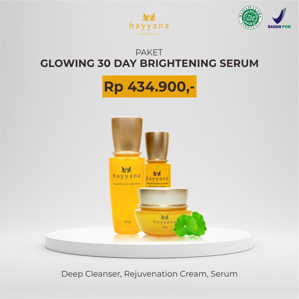 Hayyana Skincare Paket GLOWING 30 Hari Brightening Serum - Cerah Atasi Flek Hitam dan Keriput