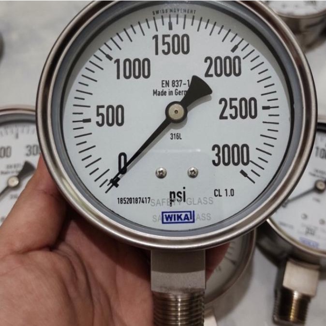Pressure Gauge Wika 4" Inch 0-3000 Psi
