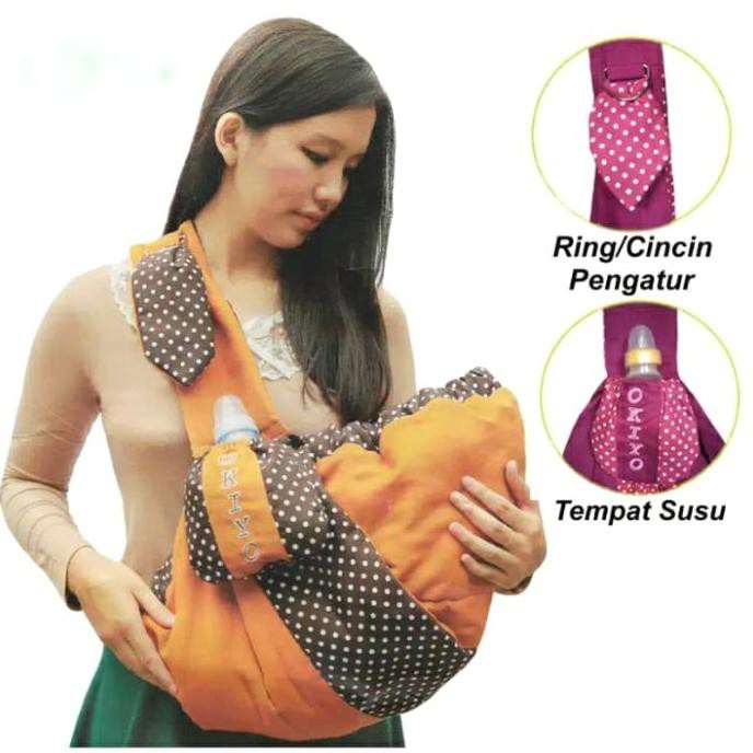 Ready Stock  Gendongan Bayi Okiyo Gendongan Bayi Samping Sling Gendongan Bayi Depan - Ungu Termurah