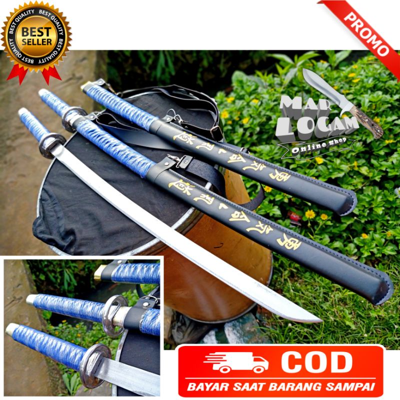 WALKIN DEAD!!! Katana khunto custom model WD (walkin dead) tali biru - SAMURAI MURAH