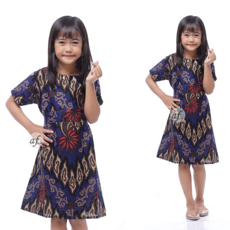 Dress batik Anak 2 sampai 10 Tahun - Baju batik Anak Perempuan Harga Grosir - (COD) bisa ecer