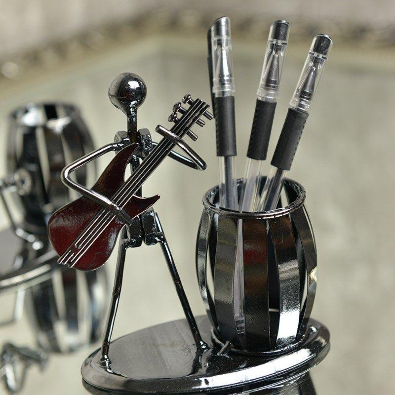 Augustina Pot Organizer Holder Pensil / Pulpen / Alat Tulis Desain Gitar