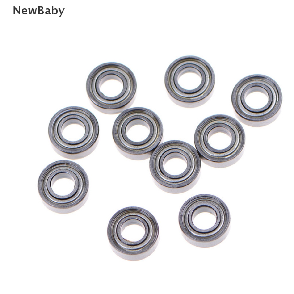 Newbaby 10pcs MR115ZZ Miniatur Bearing Segel Karet Bahan Metal Ukuran 5x11 x 4mm