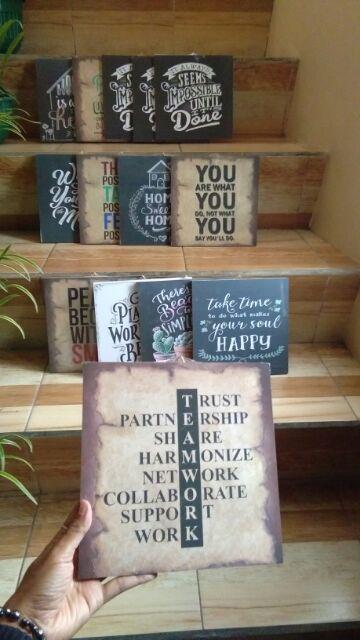 Walldecor Home Family Quotes Kata Motivasi 20x20cm Pajangan Hiasan Dinding Shabby Chic