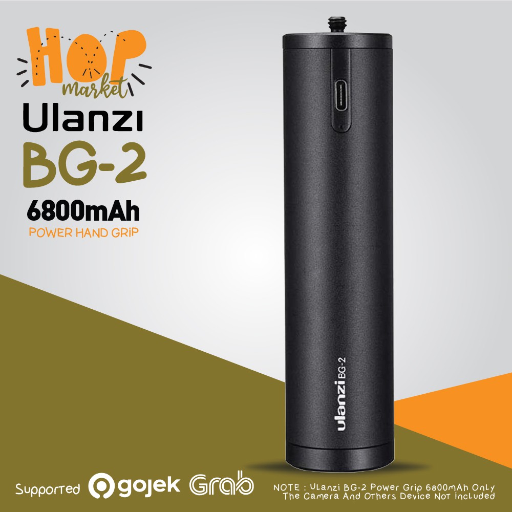 ULANZI BG-2 Hand Grip Power Bank 6800Mah for Action Cam GoPro Osmo Pocket, Smartphone HP, Mirrorless
