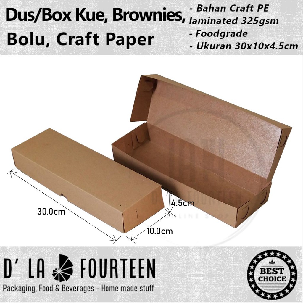 

Dus Strudel / Dus Brownies / Box Brownies / Kemasan Brownies Craft Laminasi 30x10x4.5cm SATUAN