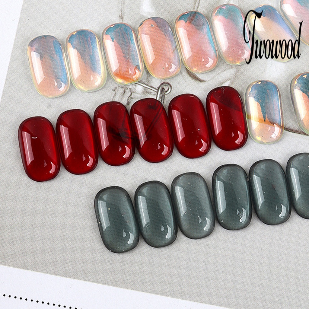 30 Pcs Dekorasi Kuku Efek Visual Bahan Resin Warna Cerah Untuk Manicure