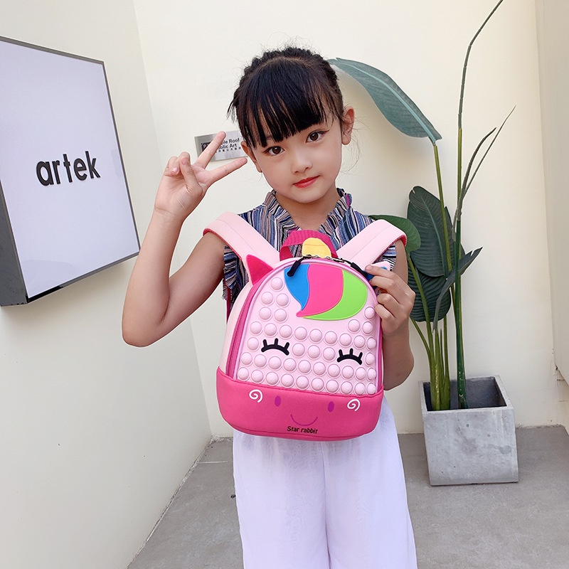 TweedyToys - Ransel Anak Pop It Hewan / Tas Backpack Pop it Anak Color