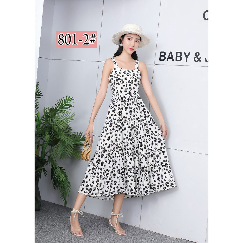 dress wanita casual dress Korea | dress wanita daisy Putih | dress wanita floral chiffon